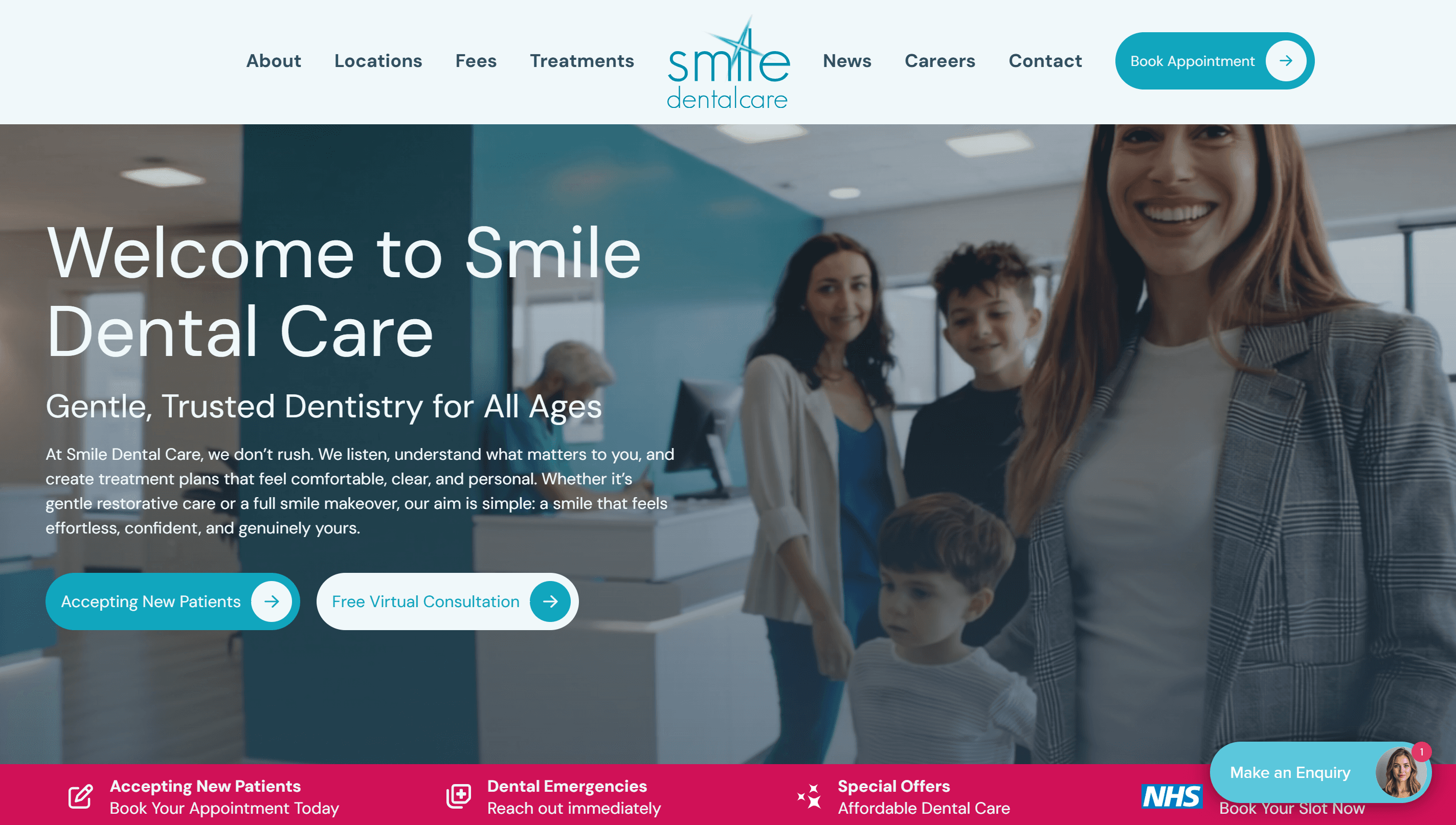 Smile Dental clinic locator and booking portal
